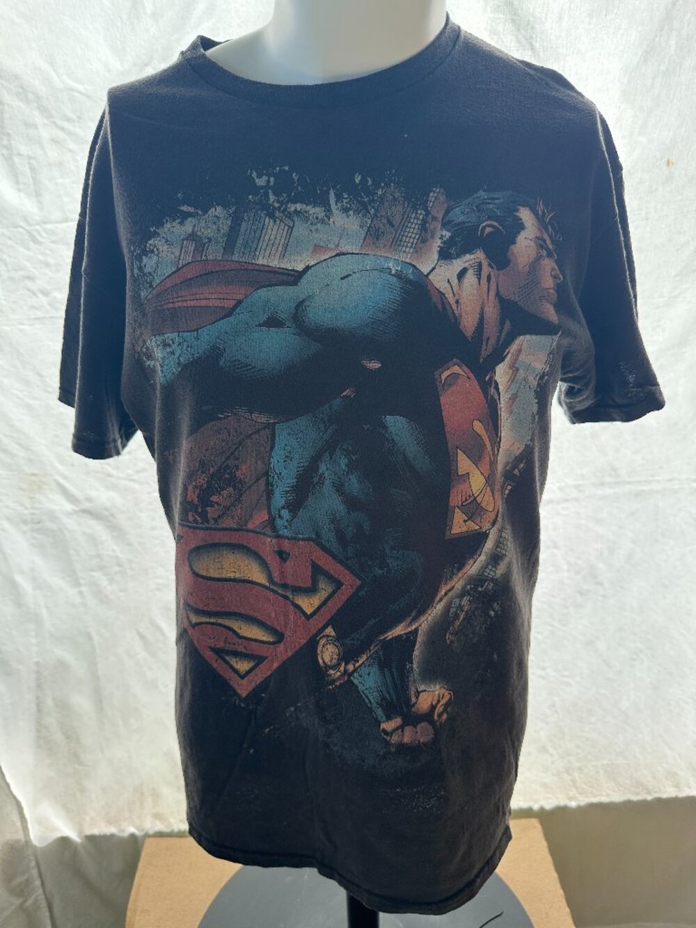 Superman DC Comics Men's Black T Shirt Size Large DC Comics VFifthSun